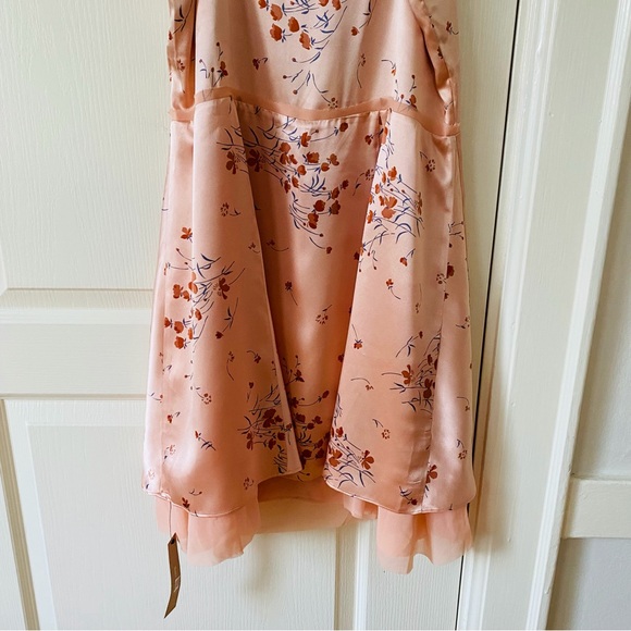 $248 NWT Reformation Irene Blush Pink Floral Print Silk Sleeveless Mini Dress 6 - Picture 10 of 13